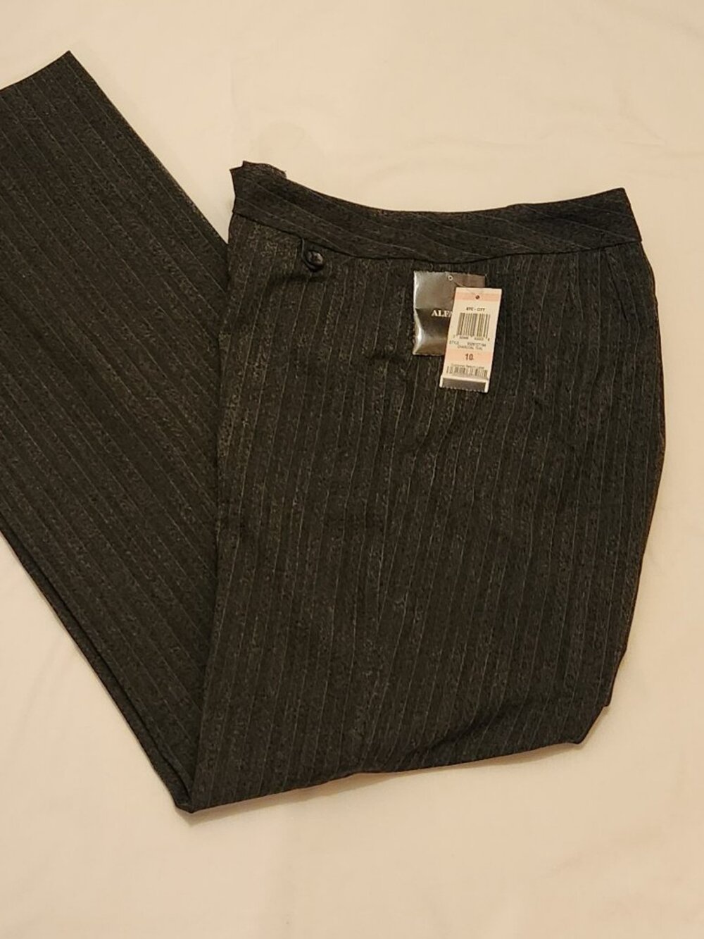 Alfani dress pants sz 10 pinstripe charcoal gray teal NWT $89